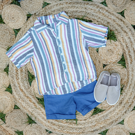 Pantaloni - Pantaloni scurți din in