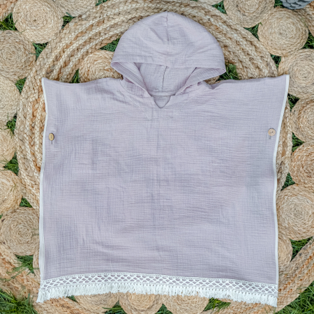Accesorii - Poncho cu gluga din muselina