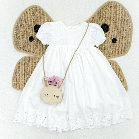 Rochite - Rochița cu broderie albă din bumbac