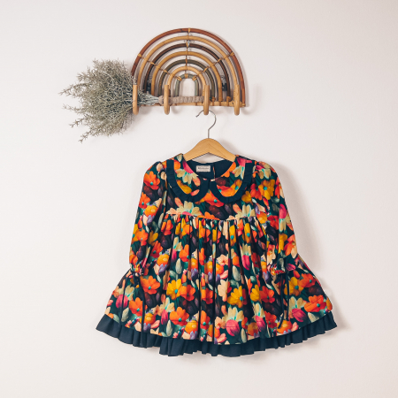 Haine - Rochița cu flori portocalii din vâscoză