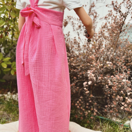 Pantaloni - Salopeta culotte din muselina