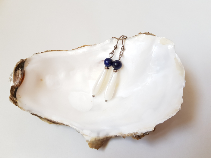 Cercei cu lapis lazuli si sidef [3]