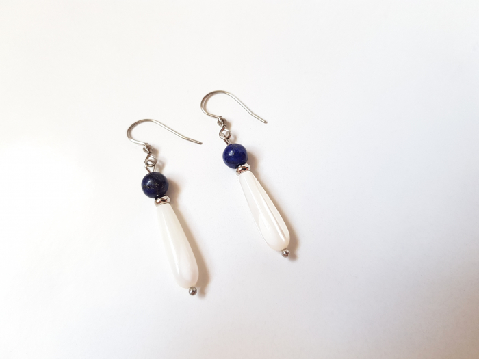 Cercei cu lapis lazuli si sidef [2]