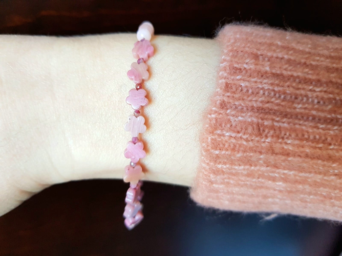 Bratara din rodonit, jad roz si turmalina roz [3]