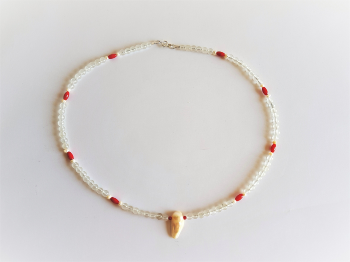 Colier agate, coral si perle naturale baroc [2]