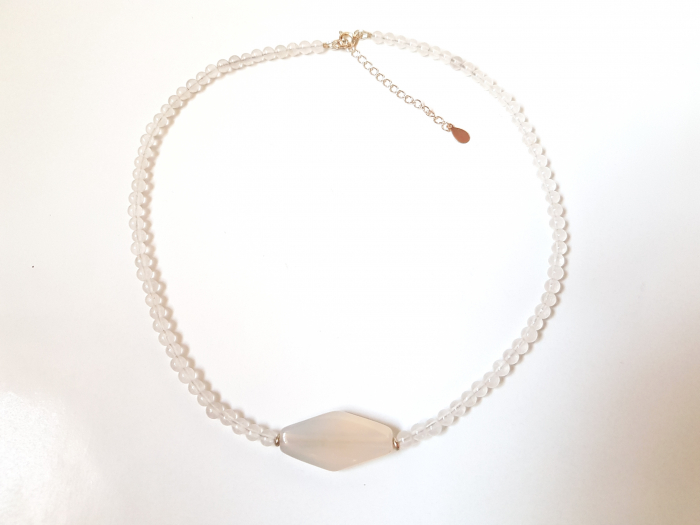Colier choker din cuart alb translucid [3]