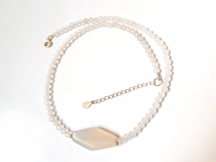 Colier choker din cuart alb translucid [5]