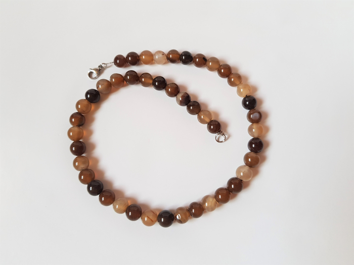 Colier clasic de agate maro [4]