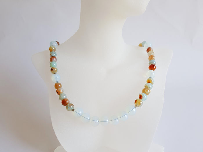 Colier cu agate crackle, opalit si hematit [4]