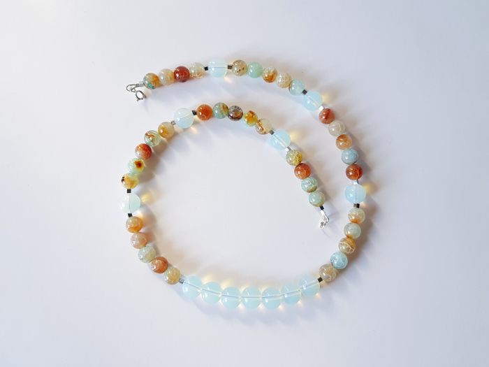 Colier cu agate crackle, opalit si hematit [3]