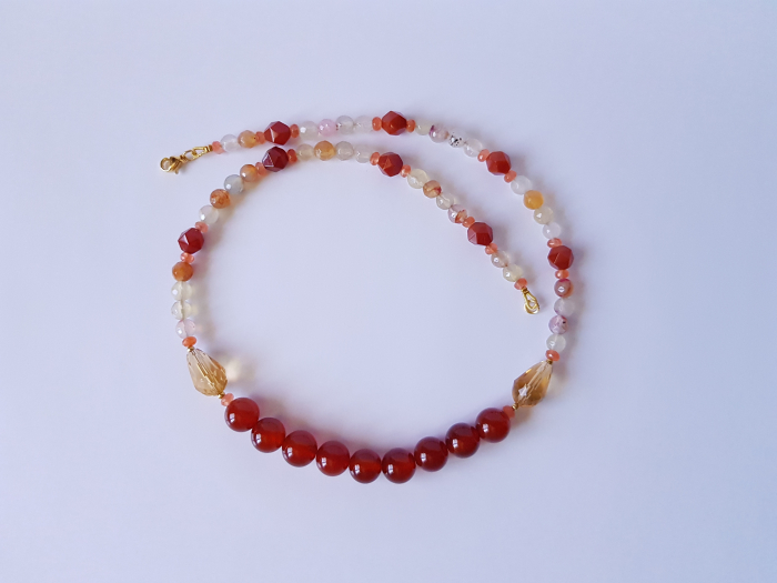 Colier cu agate, cristale si cuart cherry [3]