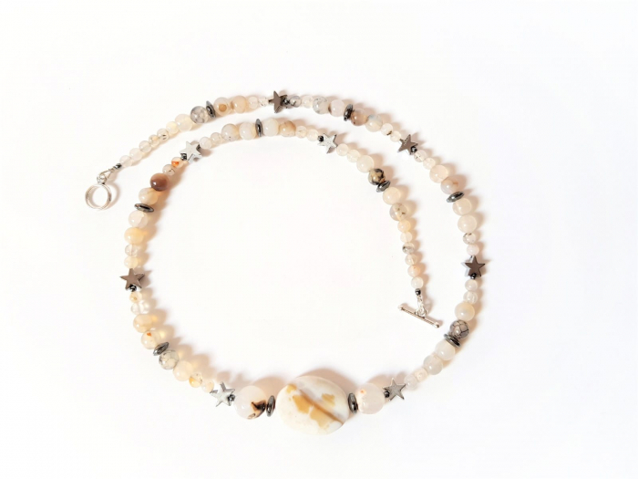 Colier cu agate dantelate si hematite [5]