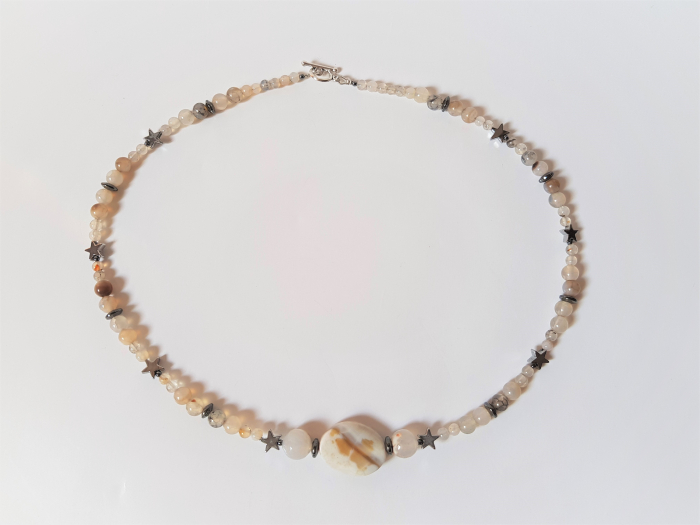 Colier cu agate dantelate si hematite [4]