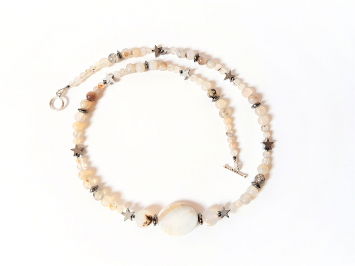 Colier cu agate dantelate si hematite [6]