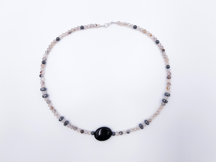 Colier cu agate, hematit si onix [3]