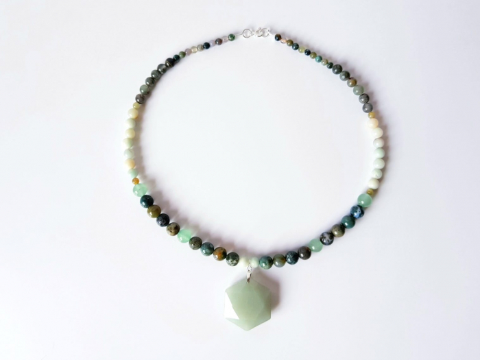 Colier cu agate indiene, aventurin si amazonit [2]