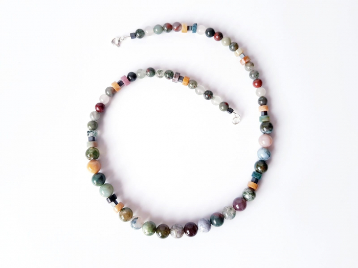 Colier cu agate indiene si hematit [3]