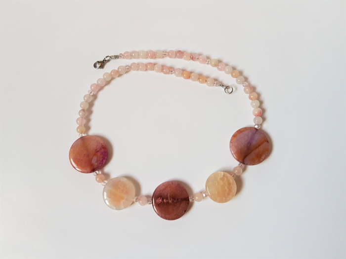 Colier cu agate roz-mov [5]