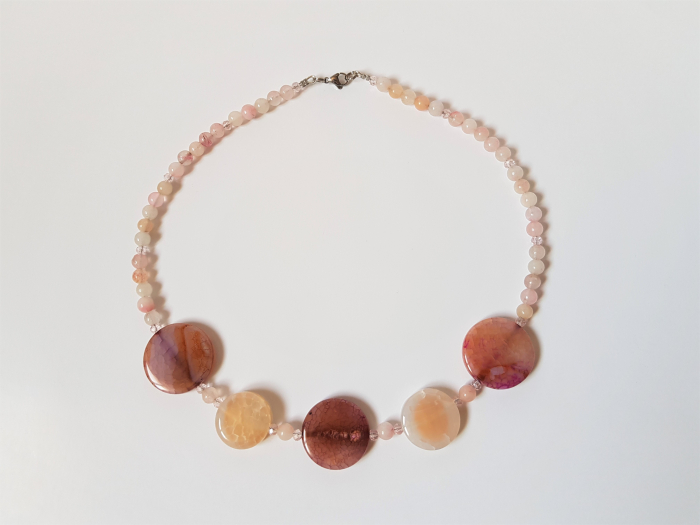 Colier cu agate roz-mov [3]