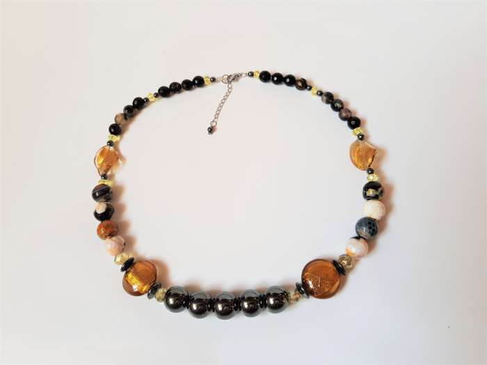 Colier cu hematite si agate dantelate [3]