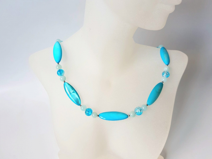 Colier cu jad bleu si sidef bleu [3]