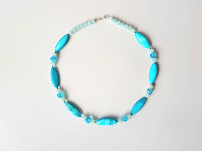 Colier cu jad bleu si sidef bleu [2]