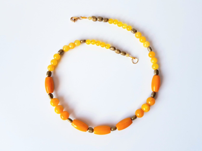 Colier cu jad galben si hematit auriu [3]