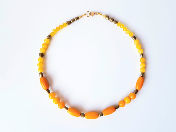 Colier cu jad galben si hematit auriu [2]