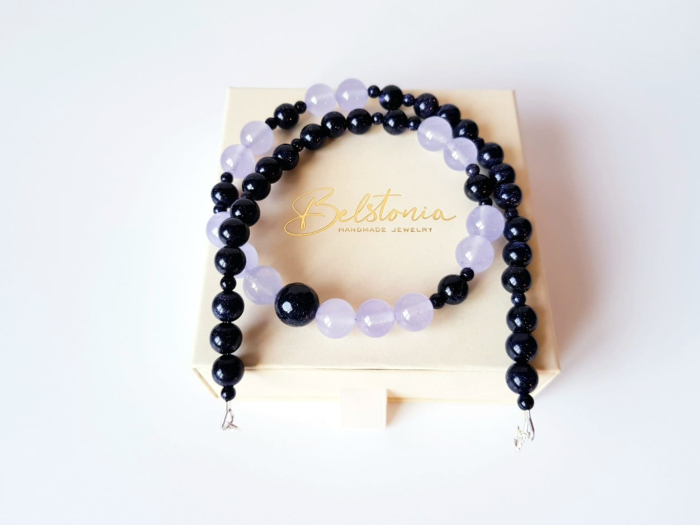 Colier cu jad lila si piatra soarelui [5]