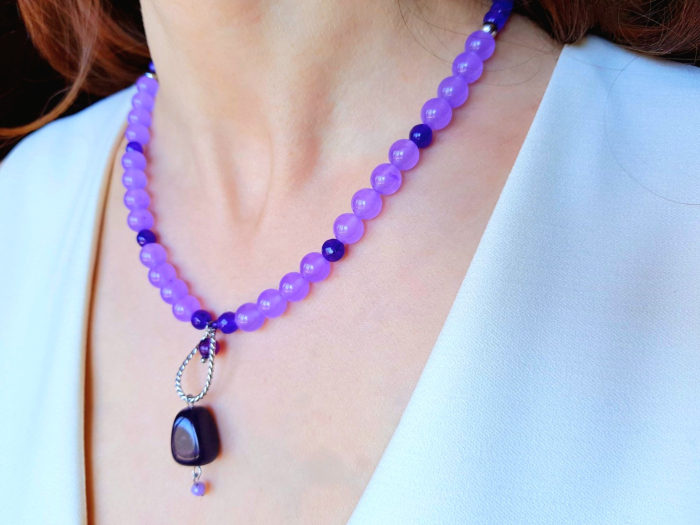Colier cu jad mov si jad lila [2]