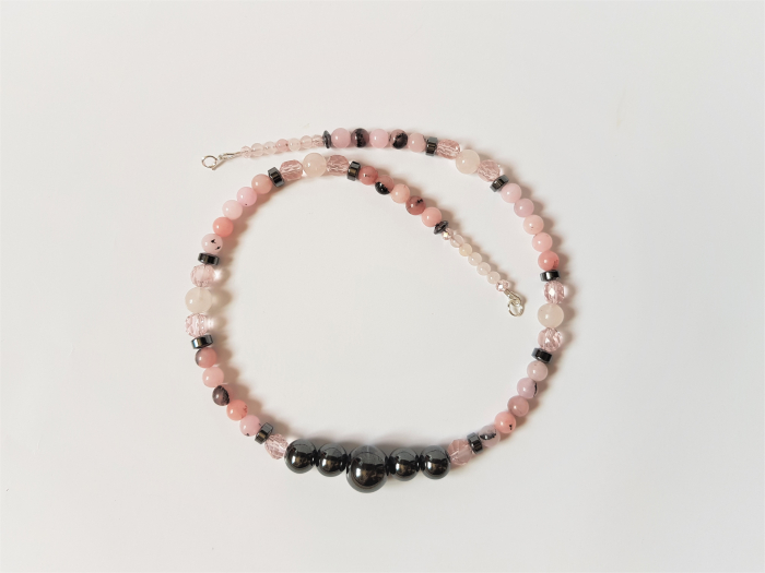 Colier cu jasp cherry blossom si hematite [4]