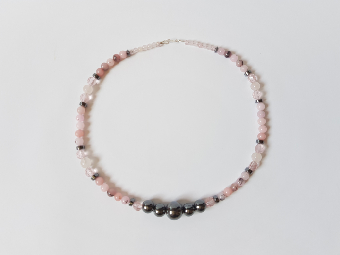 Colier cu jasp cherry blossom si hematite [3]