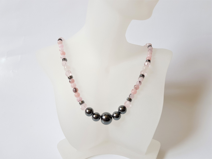 Colier cu jasp cherry blossom si hematite [2]