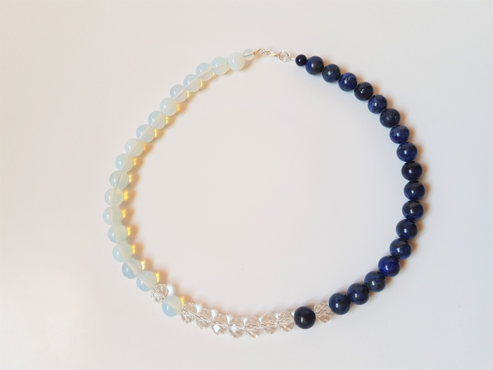 Colier cu lapis lazuli, opalit si cristale [4]