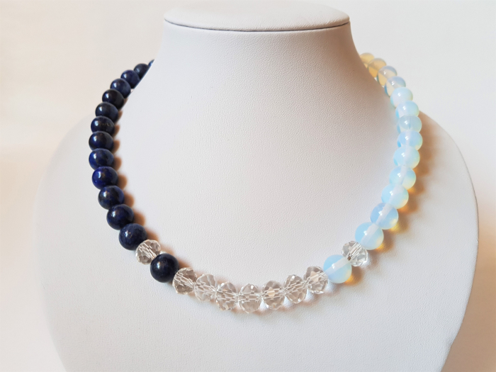 Colier cu lapis lazuli, opalit si cristale [3]