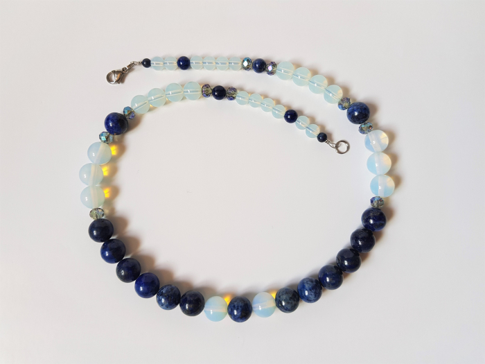 Colier cu lapis lazuli, opalit si cristale albastre [5]