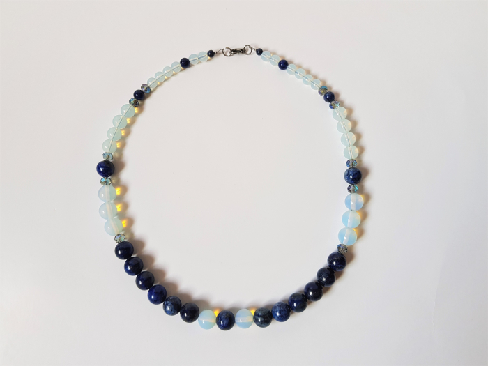 Colier cu lapis lazuli, opalit si cristale albastre [3]