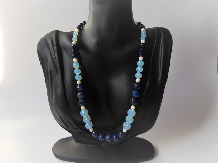 Colier cu lapis lazuli si coral [4]
