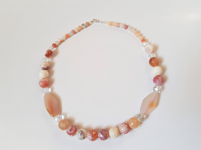 Colier de agate albe-portocalii [3]