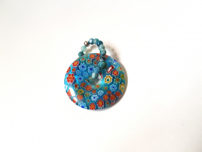 Colier de jad si opalit, cu pandantiv lampwork detasabil [6]