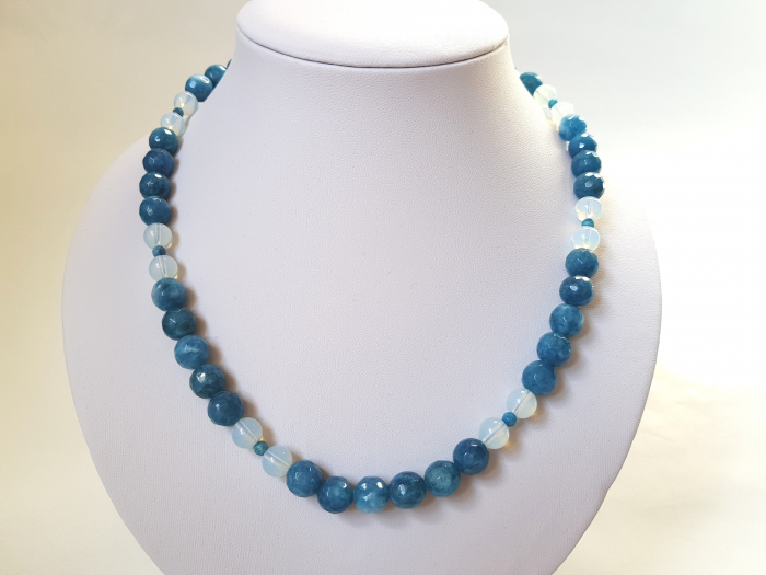 Colier de jad si opalit, cu pandantiv lampwork detasabil [7]