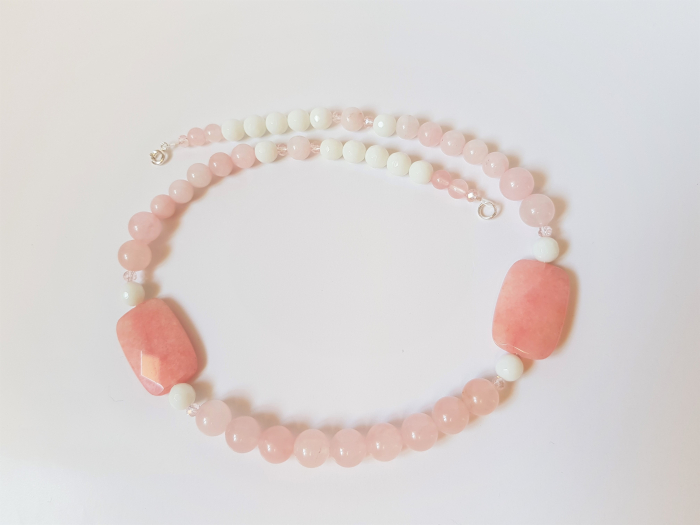 Colier din agate si cuart roz [4]