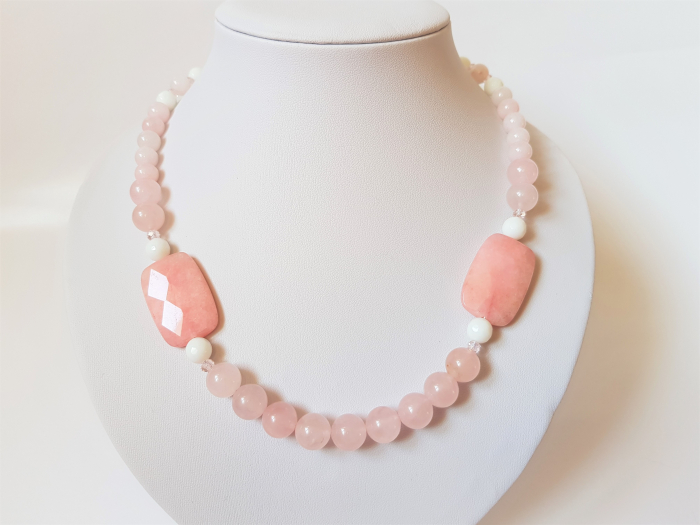 Colier din agate si cuart roz [2]