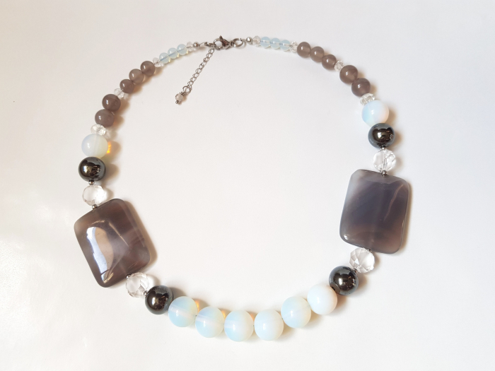 Colier din opalit, agate si hematite [4]