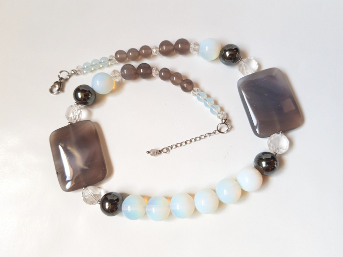 Colier din opalit, agate si hematite [5]