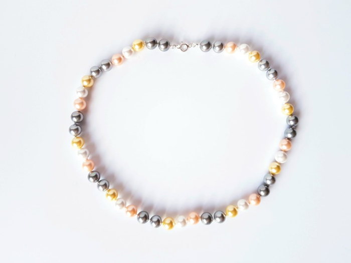 Colier din perle de scoică – 4 culori (alb, roz, gri, galben) [2]