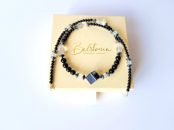 Colier handmade din onix si hematit [5]