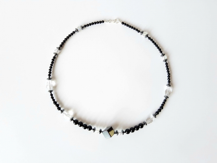 Colier handmade din onix si hematit [4]