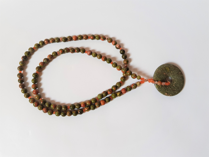 Colier lung cu unakite si cuart cherry [4]