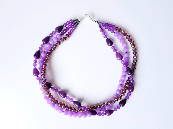 Colier multisir cu jad mov si jad lila [4]